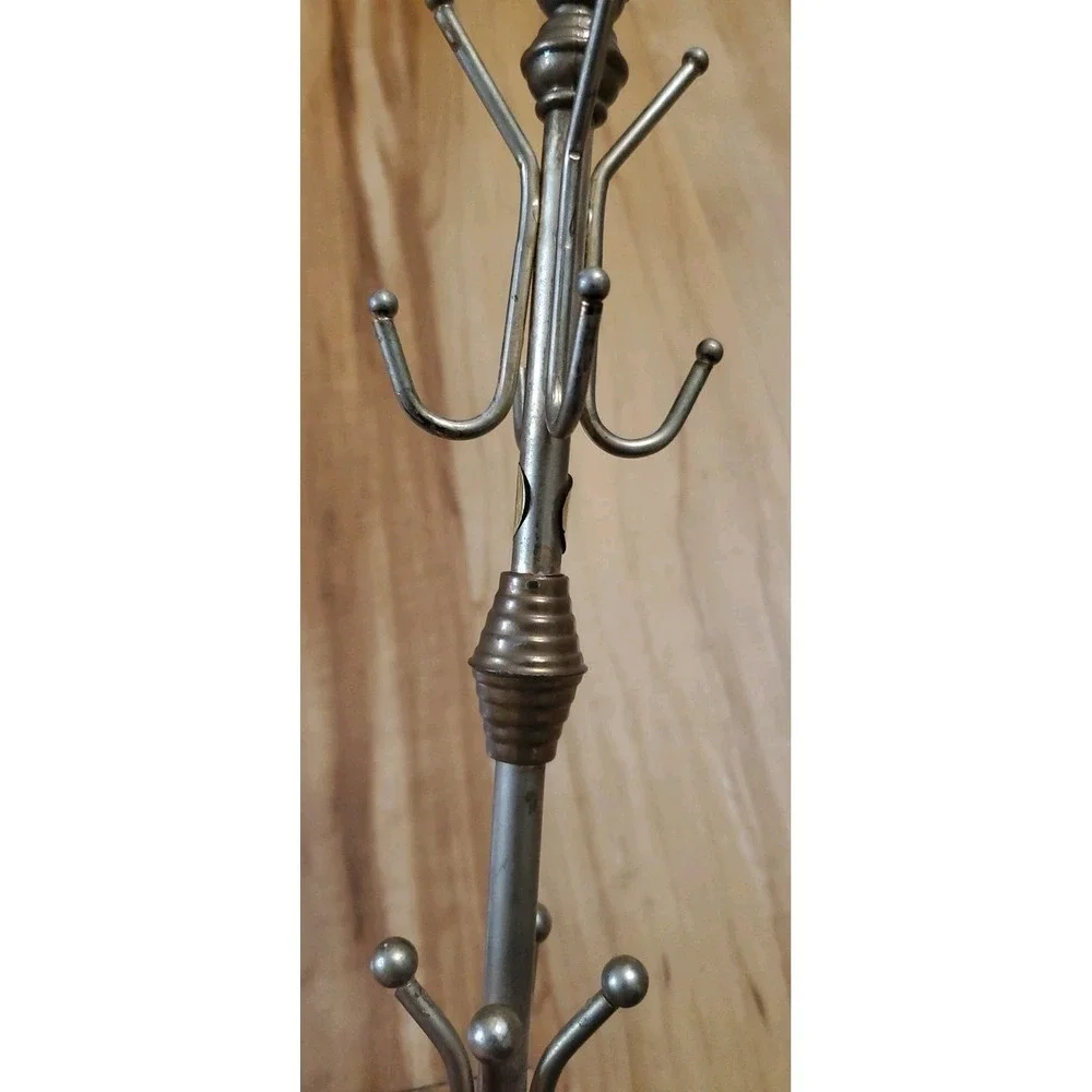 Vintage Silver Tone Metal Jewelry Tree Holder Coat Rack 12